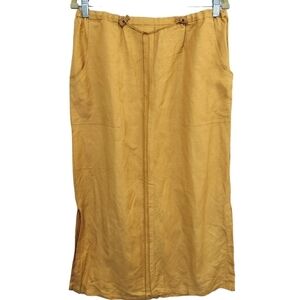 (SK26) Sherry Taylor Collection Mustard Straight Line Midi Skirt Size XL